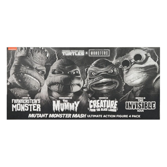 Universal Monsters x Teenage Mutant Ninja Turtles Action Figures 4-Pack Turtles Black & White 18 cm 0634482544686