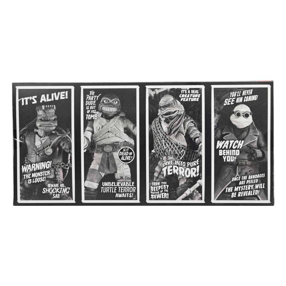 Universal Monsters x Teenage Mutant Ninja Turtles Action Figures 4-Pack Turtles Black & White 18 cm 0634482544686