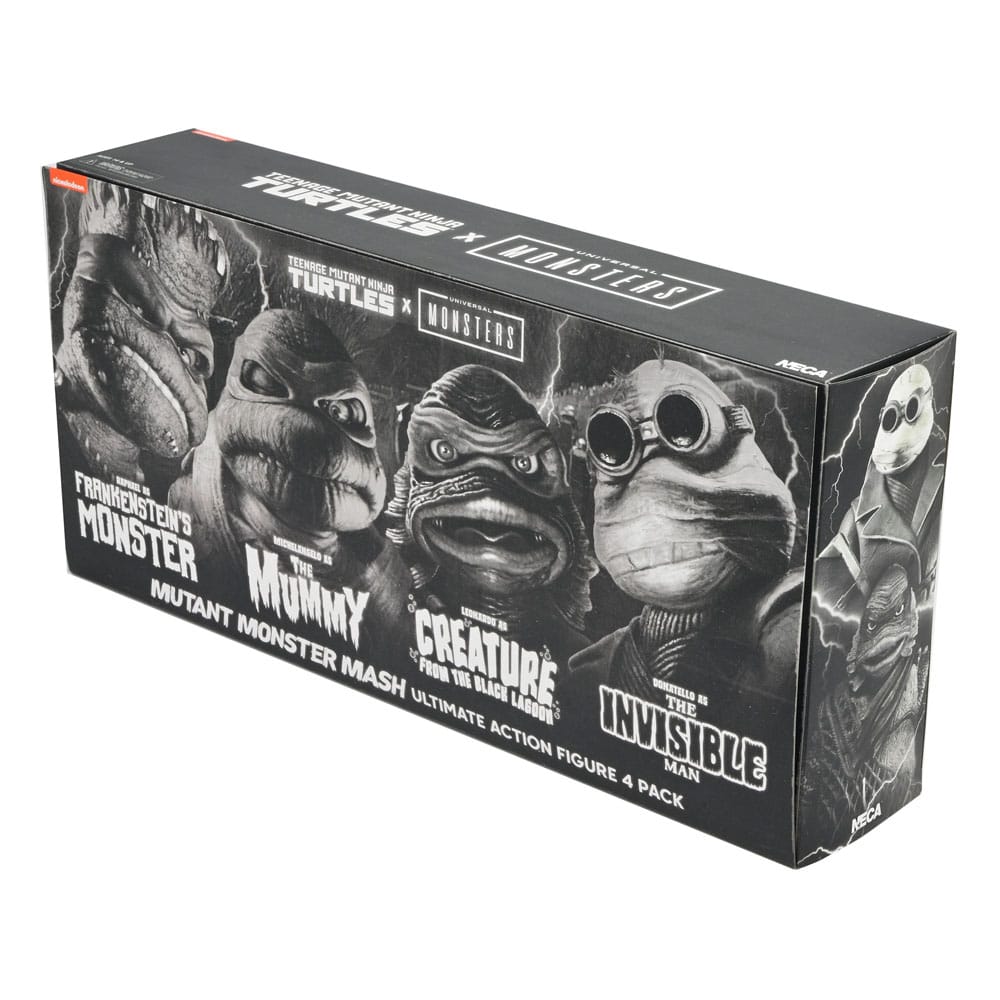 Universal Monsters x Teenage Mutant Ninja Turtles Action Figures 4-Pack Turtles Black & White 18 cm 0634482544686