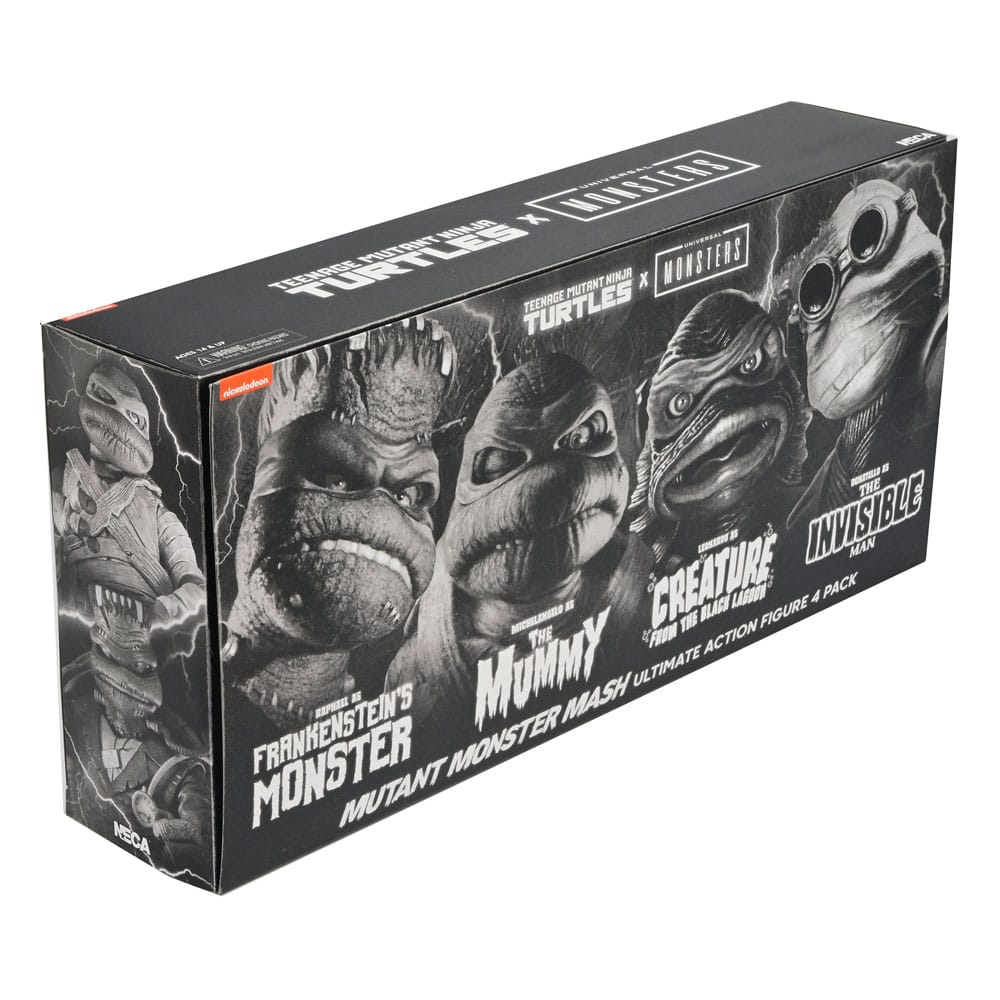 Universal Monsters x Teenage Mutant Ninja Turtles Action Figures 4-Pack Turtles Black & White 18 cm 0634482544686