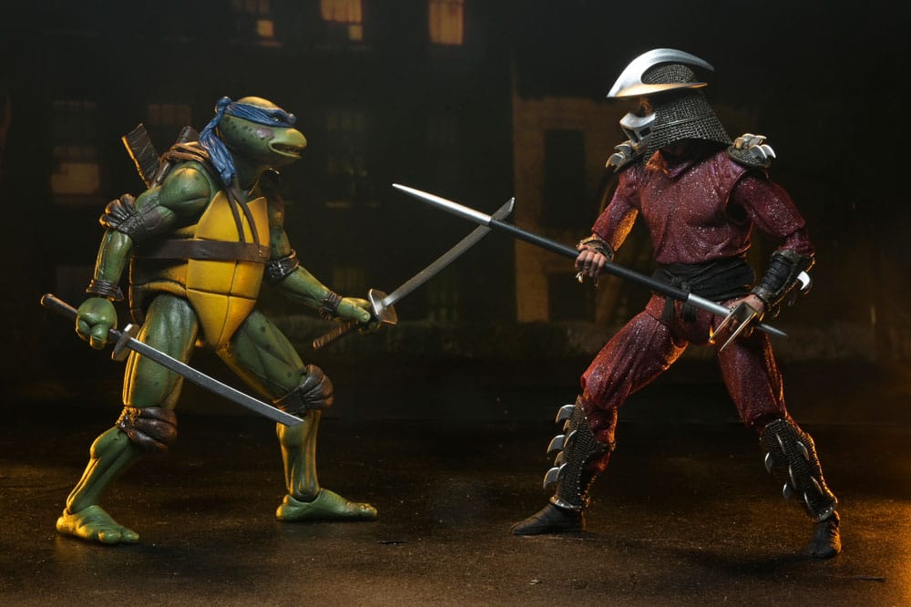 Teenage Mutant Ninja Turtles (1990 Movie) Action Figure Roof Top Battle Shredder vs Leo 18 cm 0634482545157