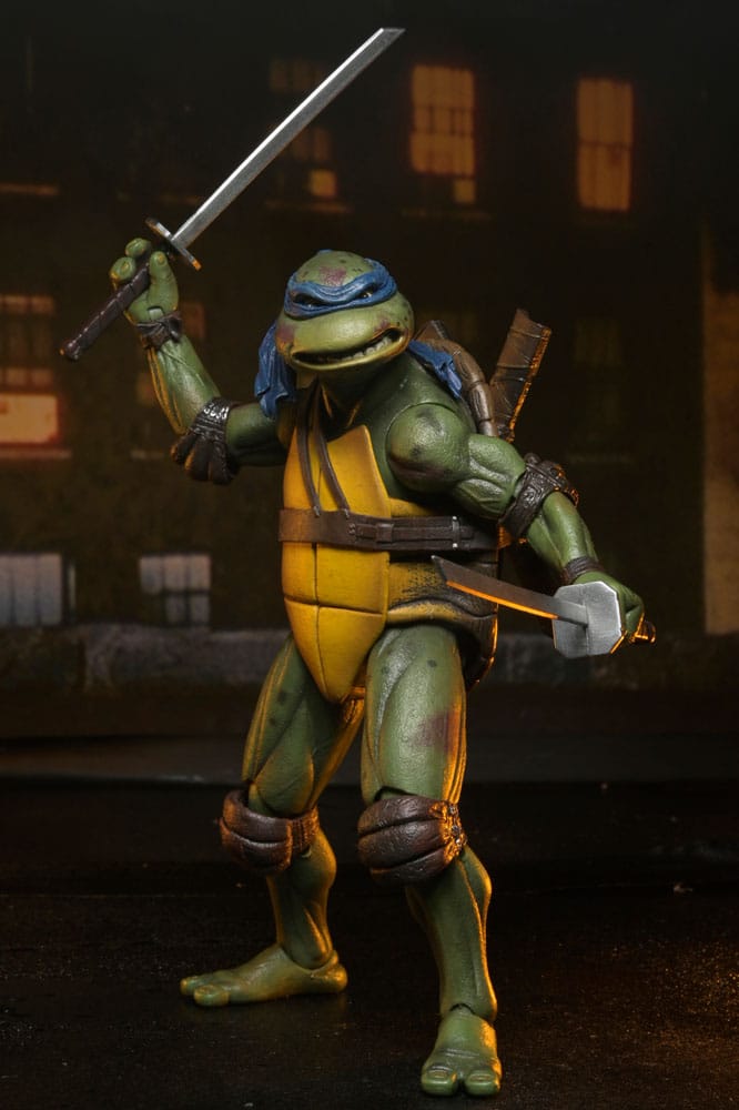 Teenage Mutant Ninja Turtles (1990 Movie) Action Figure Roof Top Battle Shredder vs Leo 18 cm 0634482545157