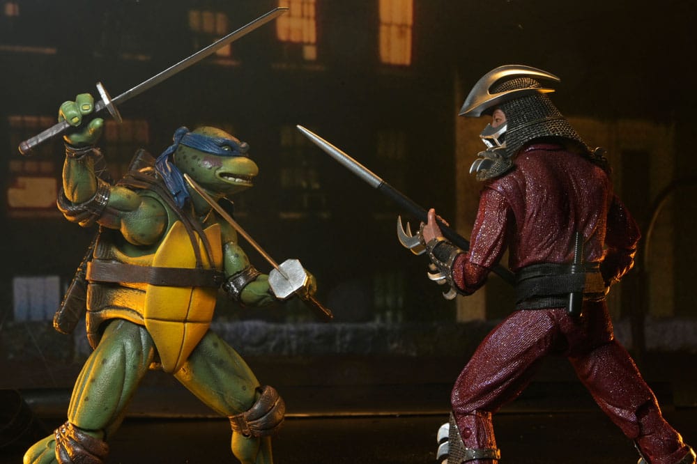 Teenage Mutant Ninja Turtles (1990 Movie) Action Figure Roof Top Battle Shredder vs Leo 18 cm 0634482545157