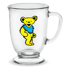 Grateful Dead: Yellow Dancing Bear 16oz Glass Cafe Mug 0674449032023