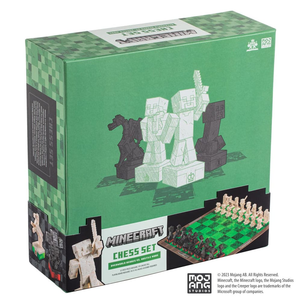 Minecraft Chess Set Overworld Heroes vs. Hostile Mobs 0849421009243