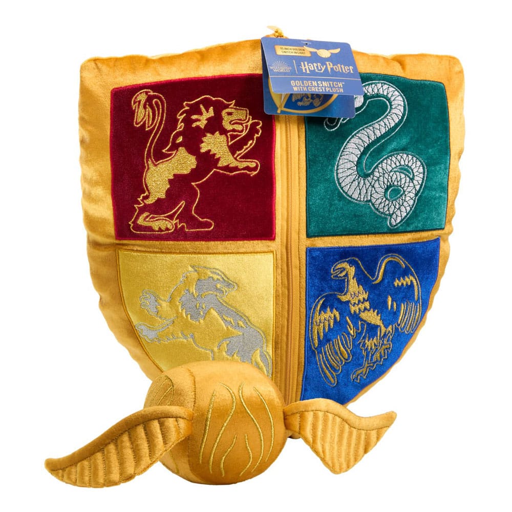 Harry Potter Cushion with Plush Figure Quidditch Crest & Golden Snitch 0849421009816