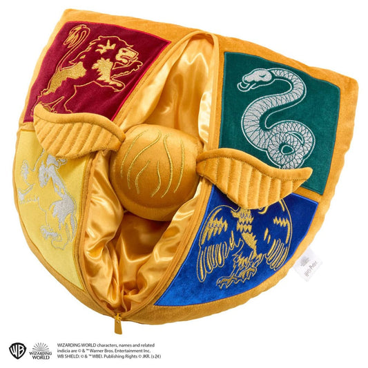 Harry Potter Cushion with Plush Figure Quidditch Crest & Golden Snitch 0849421009816