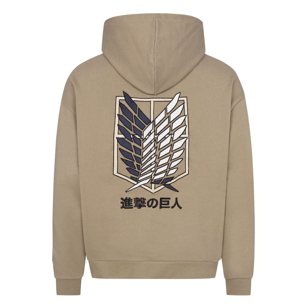 Attack on Titan Hooded Sweater Graphic Khaki Size S 8718526183986