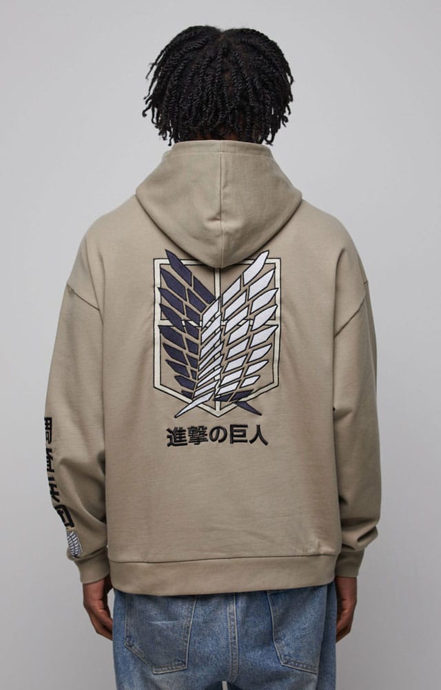 Attack on Titan Hooded Sweater Graphic Khaki Size L 8718526184013