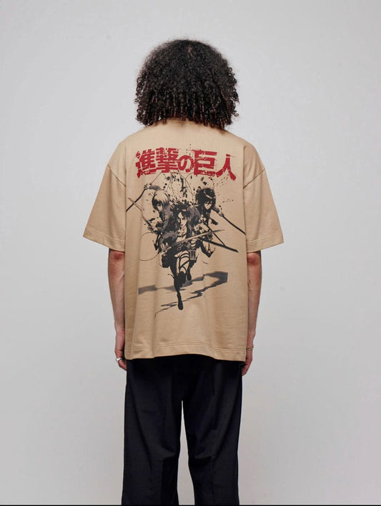 Attack on Titan T-Shirt Graphic Beige Size XL 8718526185393