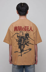 Attack on Titan T-Shirt Graphic Beige Size XL 8718526185393