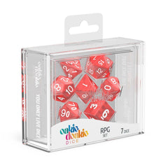 Oakie Doakie Dice RPG Set Marble - Red (7) - Amuzzi