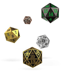 Oakie Doakie Dice D20 Spindown Dice Set Metal (5) - Amuzzi