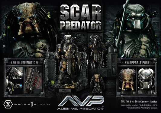 The Alien vs. Predator Museum Masterline Series Statue 1/3 Scar Predator Deluxe Bonus Version 93 cm 4580708048444