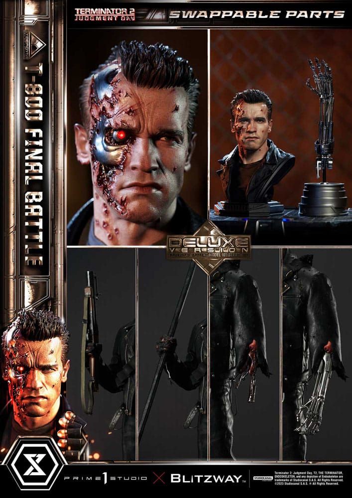 Terminator 2 Museum Masterline Series Statue 1/3 T-800 Final Battle Deluxe Version 75 cm 4580708048673