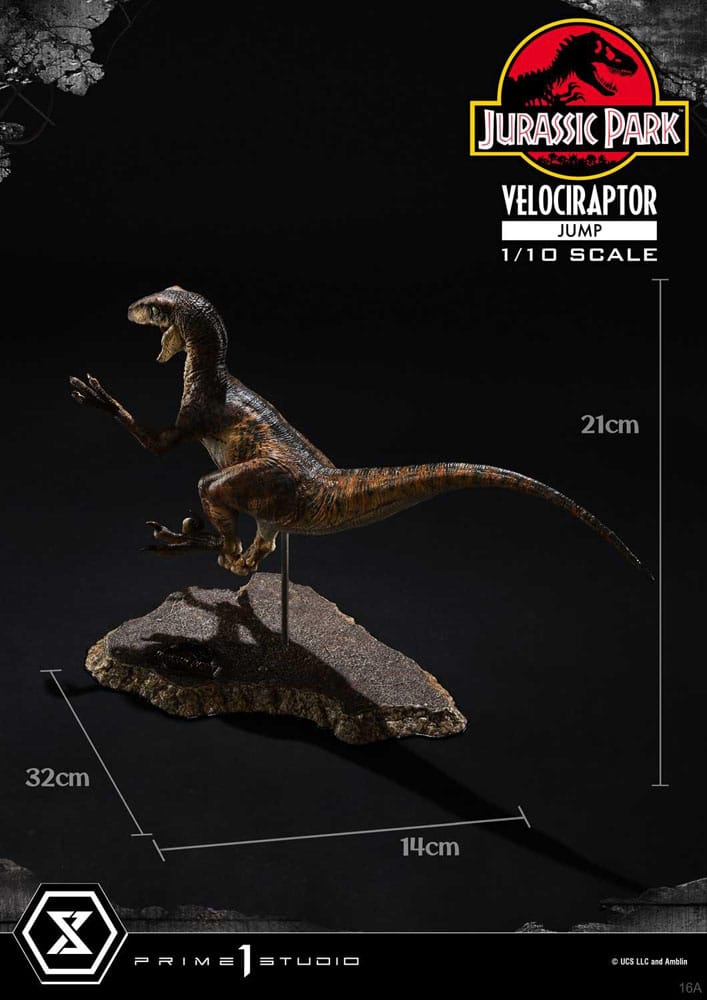 Jurassic Park Prime Collectibles Statue 1/10 Velociraptor Jump 21 cm 4580708048758