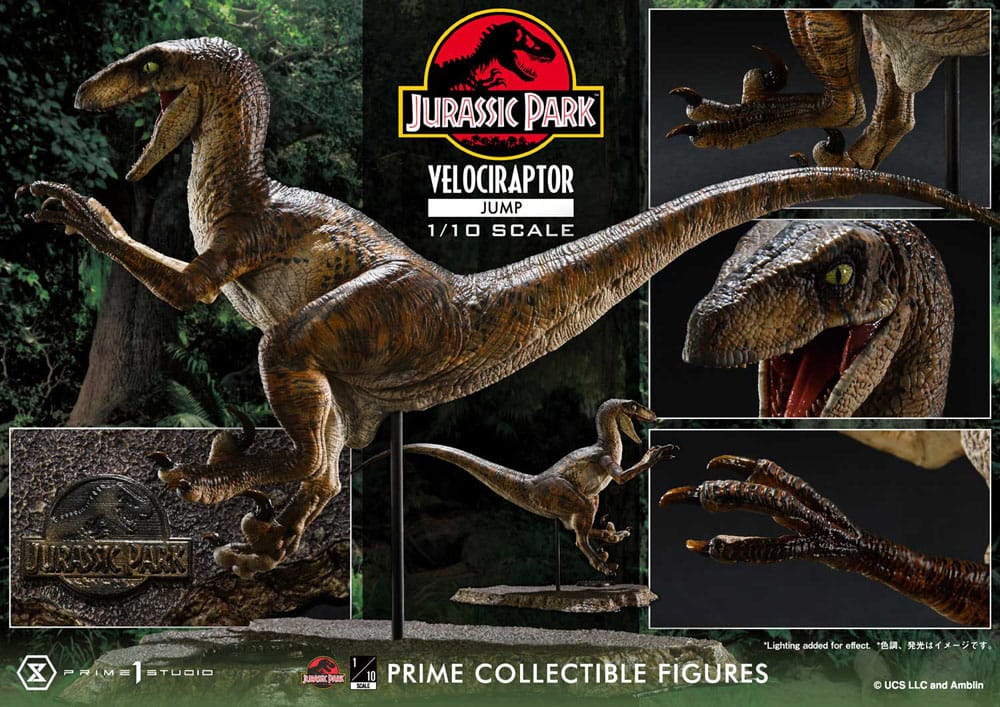 Jurassic Park Prime Collectibles Statue 1/10 Velociraptor Jump 21 cm 4580708048758