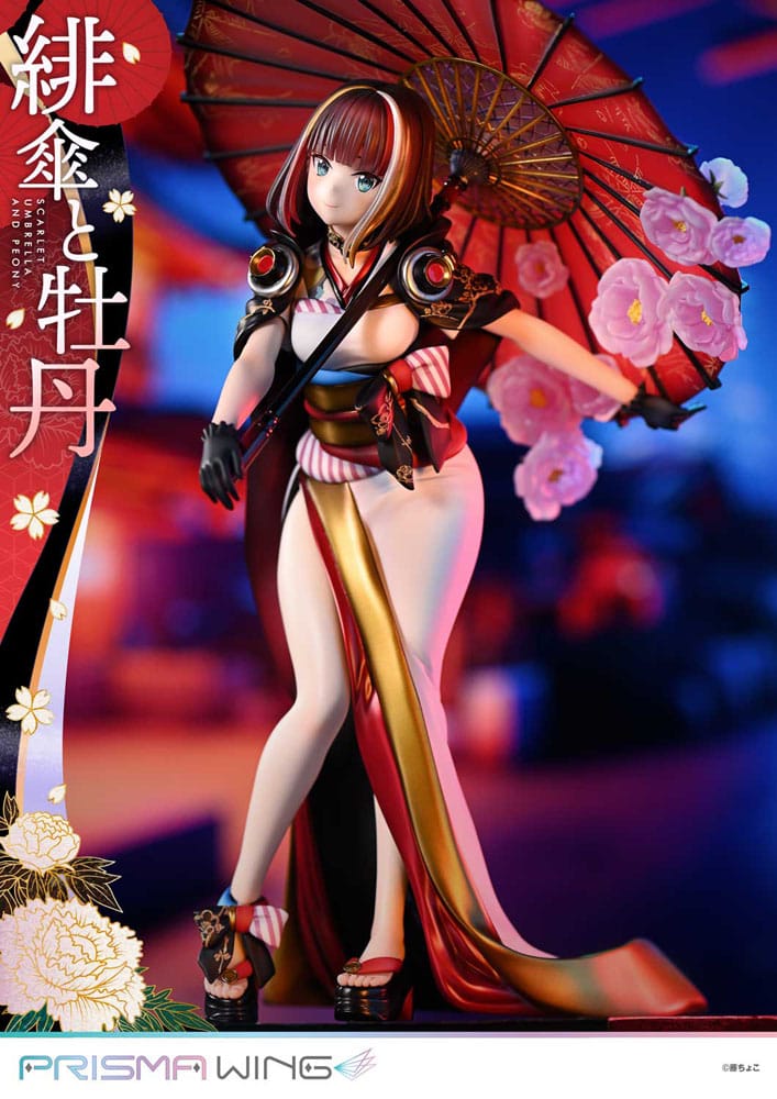 Original Illustration by Fuzichoco Prisma Wing PVC Statue 1/7 Scarlet Umbrella And Peony 28 cm 4582647120397