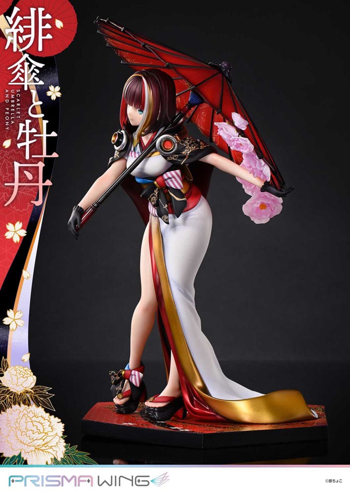 Original Illustration by Fuzichoco Prisma Wing PVC Statue 1/7 Scarlet Umbrella And Peony 28 cm 4582647120397