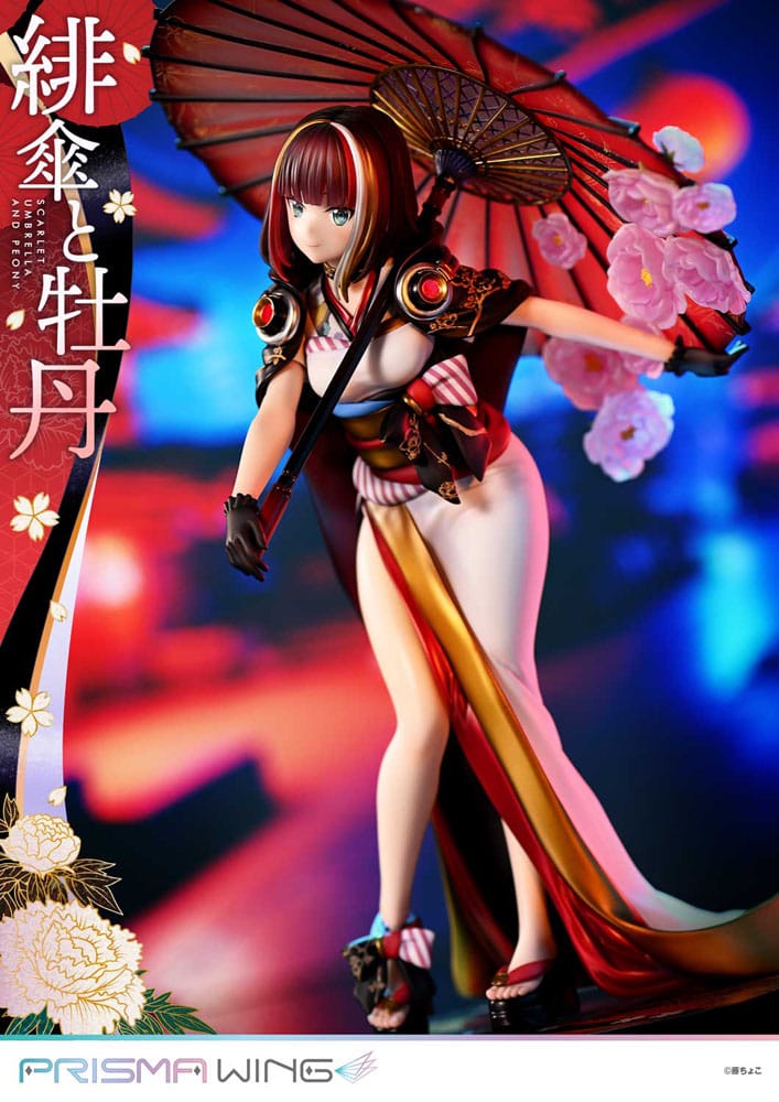 Original Illustration by Fuzichoco Prisma Wing PVC Statue 1/7 Scarlet Umbrella And Peony 28 cm 4582647120397