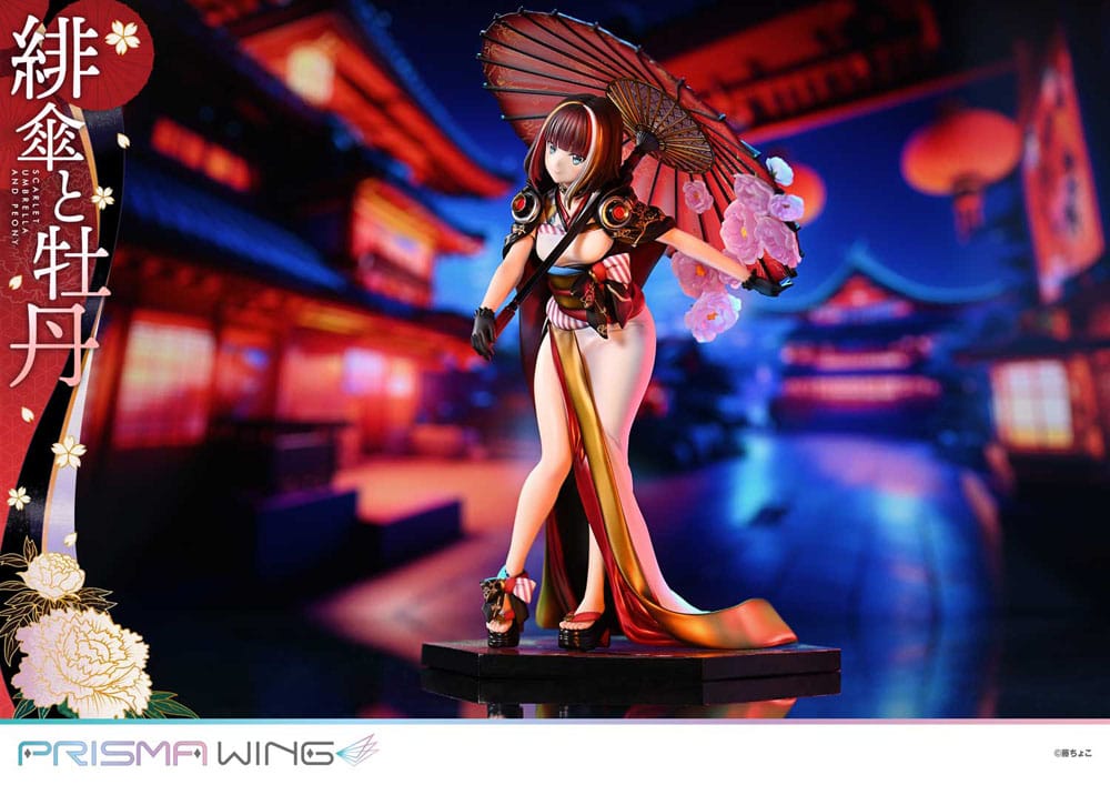 Original Illustration by Fuzichoco Prisma Wing PVC Statue 1/7 Scarlet Umbrella And Peony 28 cm 4582647120397