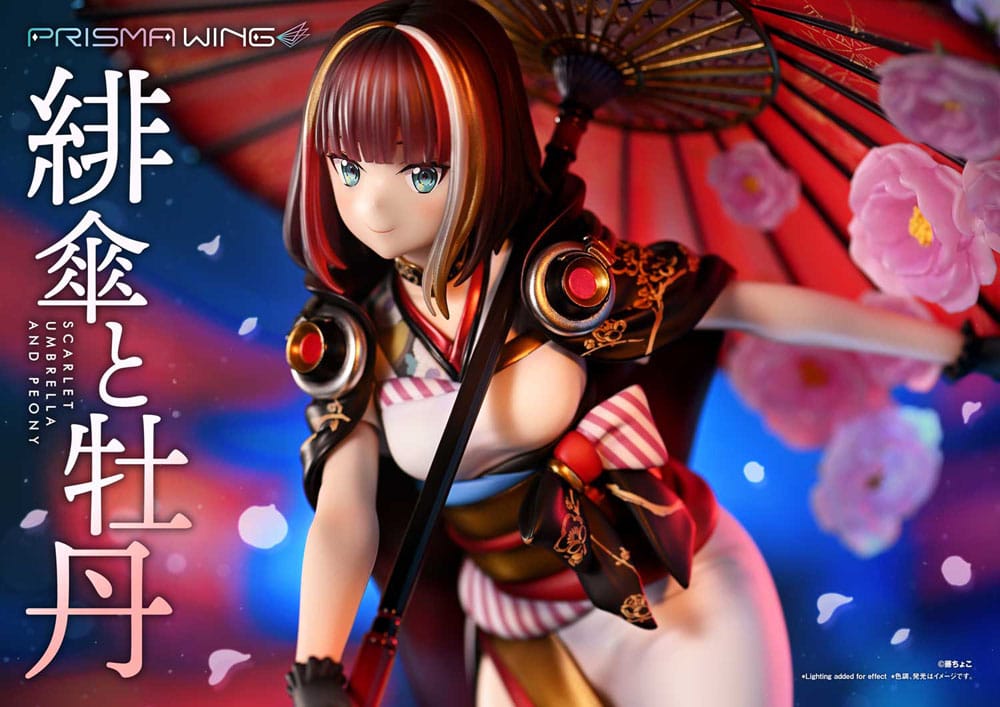 Original Illustration by Fuzichoco Prisma Wing PVC Statue 1/7 Scarlet Umbrella And Peony 28 cm 4582647120397