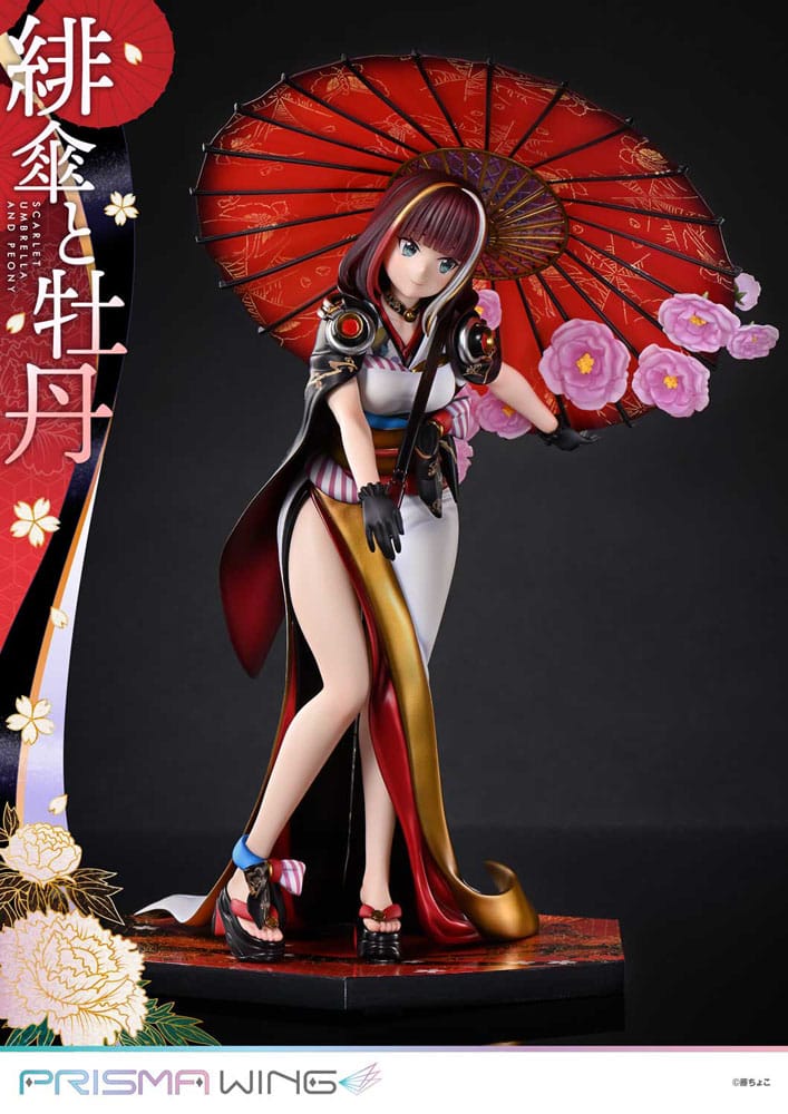 Original Illustration by Fuzichoco Prisma Wing PVC Statue 1/7 Scarlet Umbrella And Peony 28 cm 4582647120397