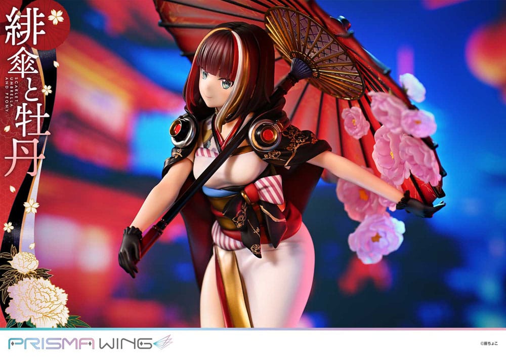 Original Illustration by Fuzichoco Prisma Wing PVC Statue 1/7 Scarlet Umbrella And Peony 28 cm 4582647120397