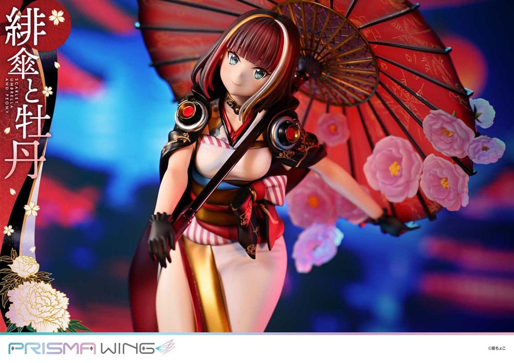 Original Illustration by Fuzichoco Prisma Wing PVC Statue 1/7 Scarlet Umbrella And Peony 28 cm 4582647120397