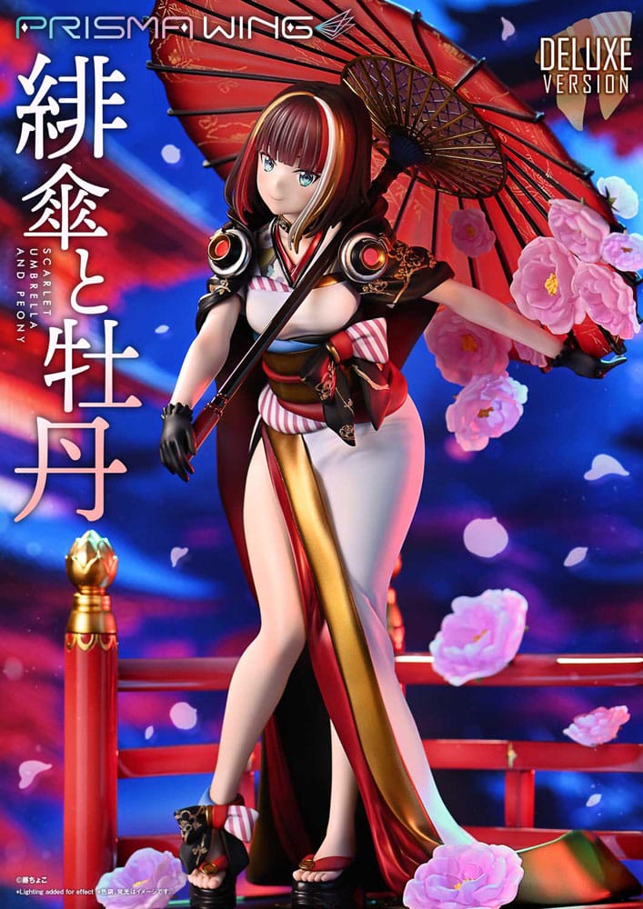 Original Illustration by Fuzichoco Prisma Wing PVC Statue 1/7 Scarlet Umbrella And Peony Deluxe Version 32 cm 4582647120410