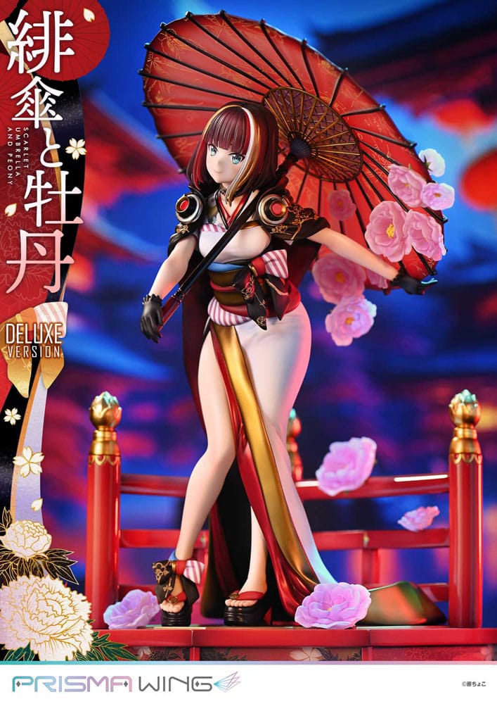 Original Illustration by Fuzichoco Prisma Wing PVC Statue 1/7 Scarlet Umbrella And Peony Deluxe Version 32 cm 4582647120410