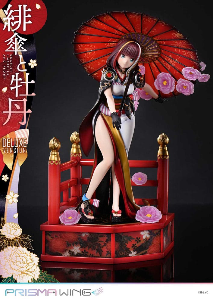 Original Illustration by Fuzichoco Prisma Wing PVC Statue 1/7 Scarlet Umbrella And Peony Deluxe Version 32 cm 4582647120410