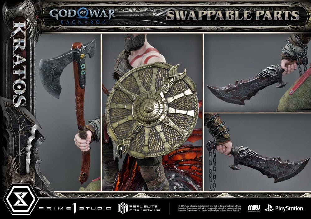 God of War: Ragnarok Real Elite Masterline Series Statue 1/3 Kratos Ultimate Version 95 cm 4582647120786