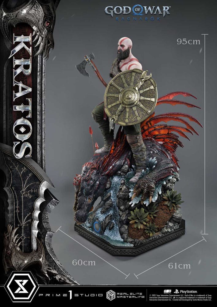 God of War: Ragnarok Real Elite Masterline Series Statue 1/3 Kratos Ultimate Version 95 cm 4582647120786