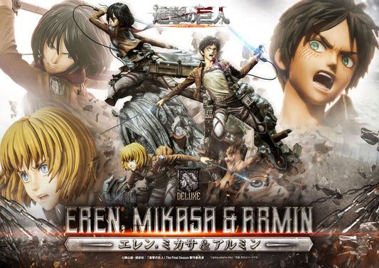 Attack on Titan Ultimate Premium Masterline Statue Eren, Mikasa, & Armin Deluxe Bonus Version 72 cm 4580708041858