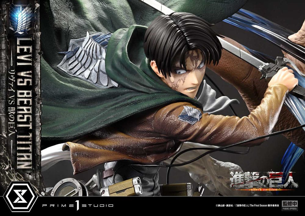 Attack on Titan Ultimate Premium Masterline Series Statue 1/4 Levi Versus Beast Titan 73 cm 4582647120052