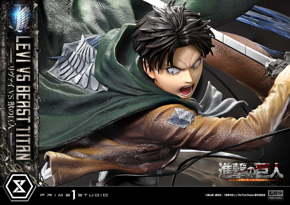 Attack on Titan Ultimate Premium Masterline Series Statue 1/4 Levi Versus Beast Titan 73 cm 4582647120052