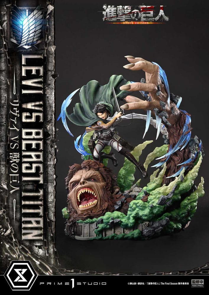 Attack on Titan Ultimate Premium Masterline Series Statue 1/4 Levi Versus Beast Titan Bonus Version 73 cm 4582647120069