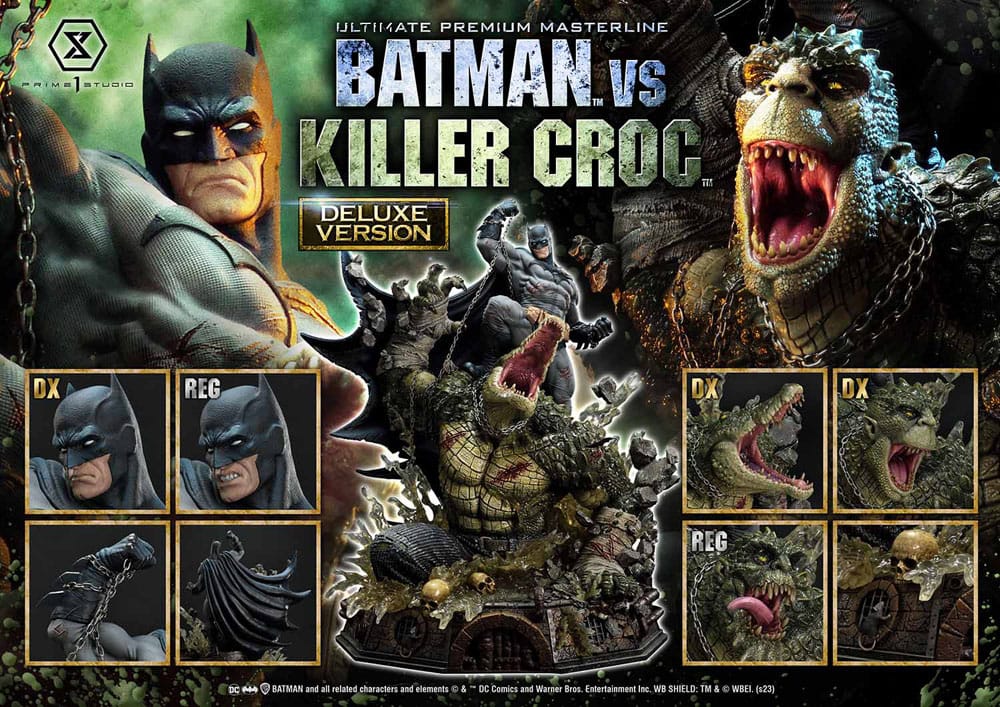 Batman Ultimate Premium Masterline Series Statue Batman Versus Killer Croc Deluxe Bonus Version 71 cm 4580708048475