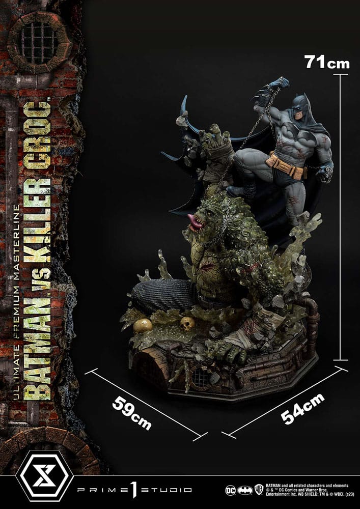 Batman Ultimate Premium Masterline Series Statue Batman Versus Killer Croc Deluxe Bonus Version 71 cm 4580708048475