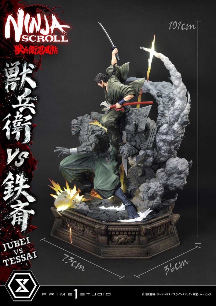 Ninja Scroll Ultimate Premium Masterline Series Statue 1/4 Jubei Versus Tessai 101 cm 4582647120496