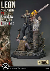 Resident Evil 4 Ultimate Premium Masterline Series Statue 1/4 Leon S. Kennedy vs. Chainsaw Villager Bonus Ver. 76 cm 4582647120885