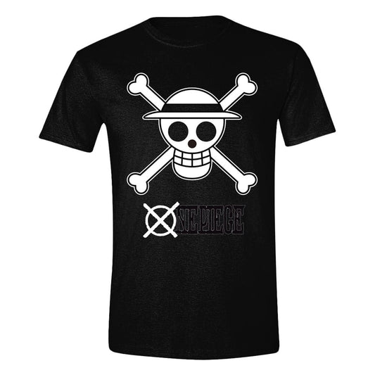 One Piece T-Shirt Skull Black & White Size M 8435073773698