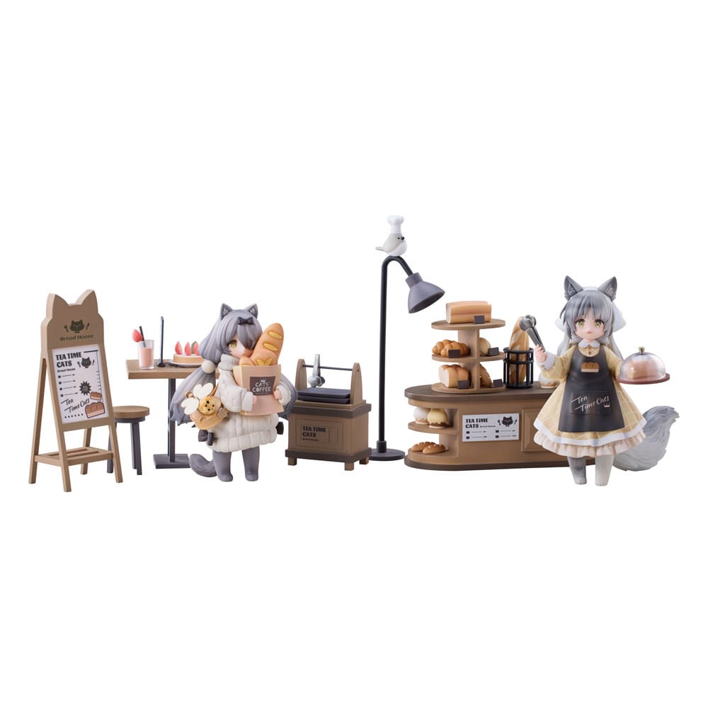 Decorated Life Collection PVC Statue Tea Time Cats - Cat Town Bakery Staff & Customer Set 12 cm 6972228190617