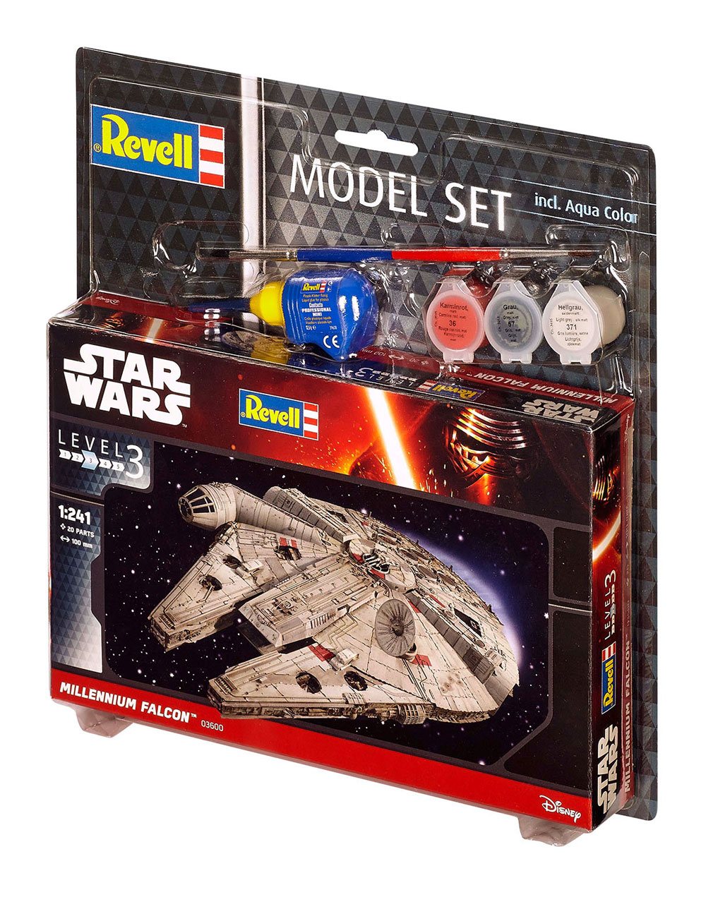 Star Wars Model Kit 1/241 Model Set Millennium Falcon 10 cm 4009803636009