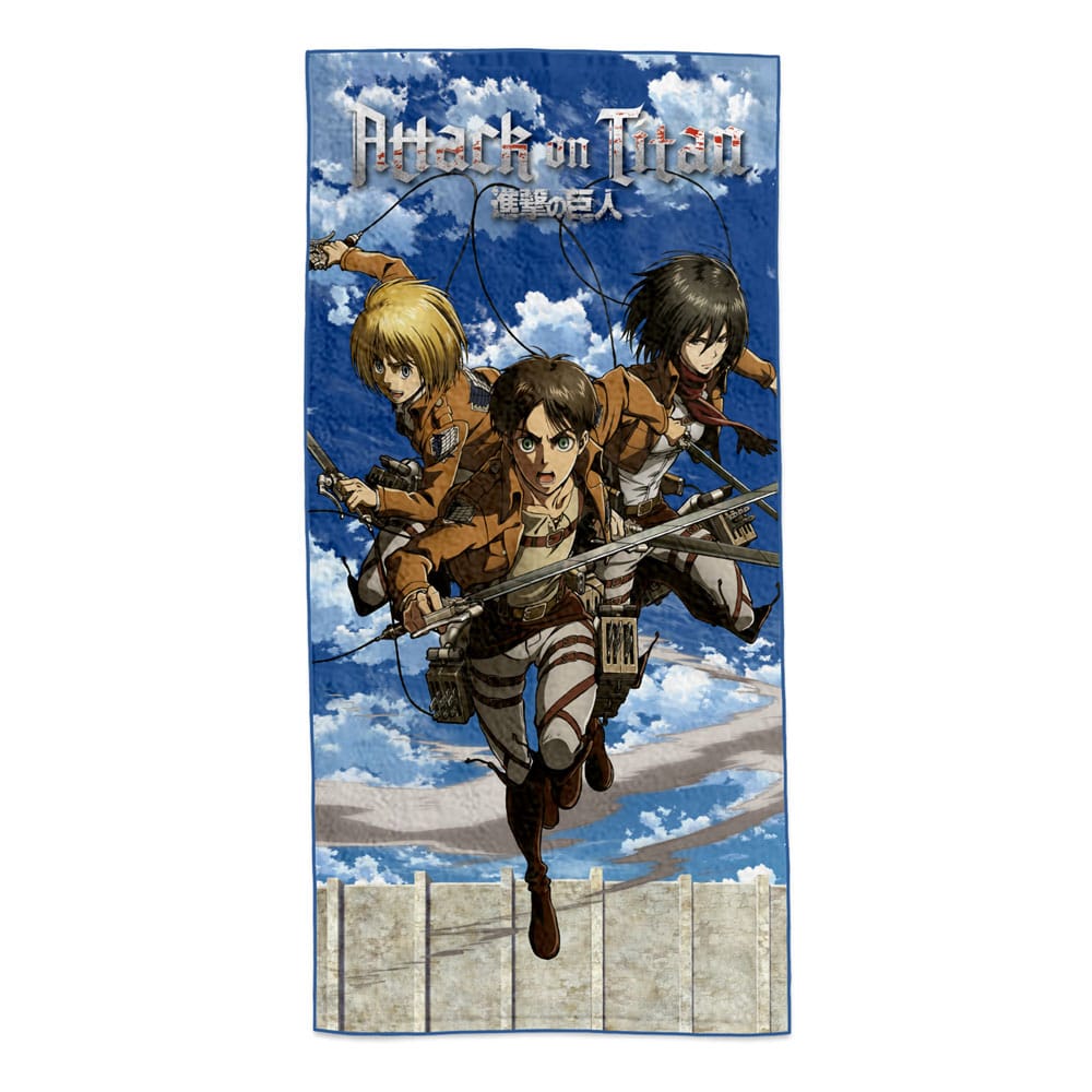 Attack on Titan Towel Eren, Mikasa & Armin 150 x 75 cm 8721126700958