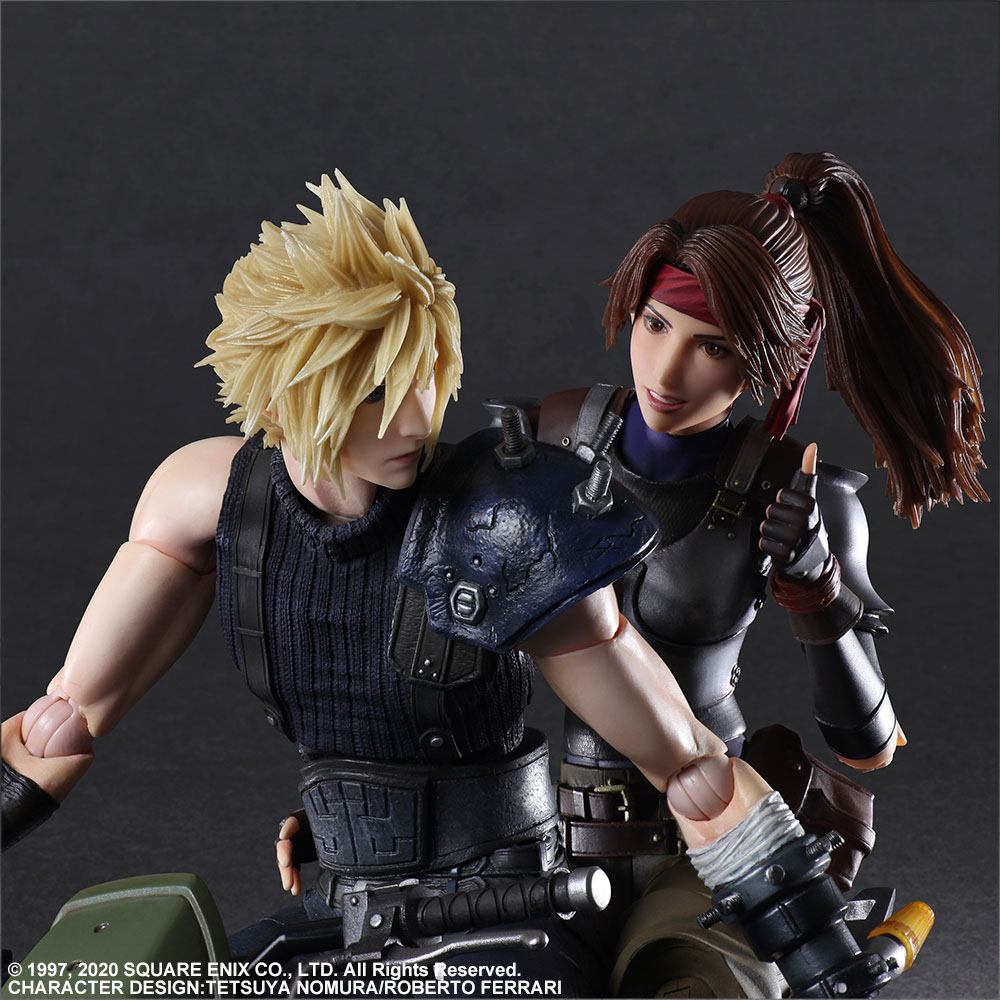 Final Fantasy VII Remake Play Arts Kai Action Figures & Vehicle Jessie, Cloud & Bike 4988601358538