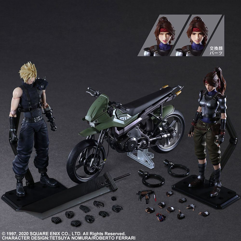 Final Fantasy VII Remake Play Arts Kai Action Figures & Vehicle Jessie, Cloud & Bike 4988601358538