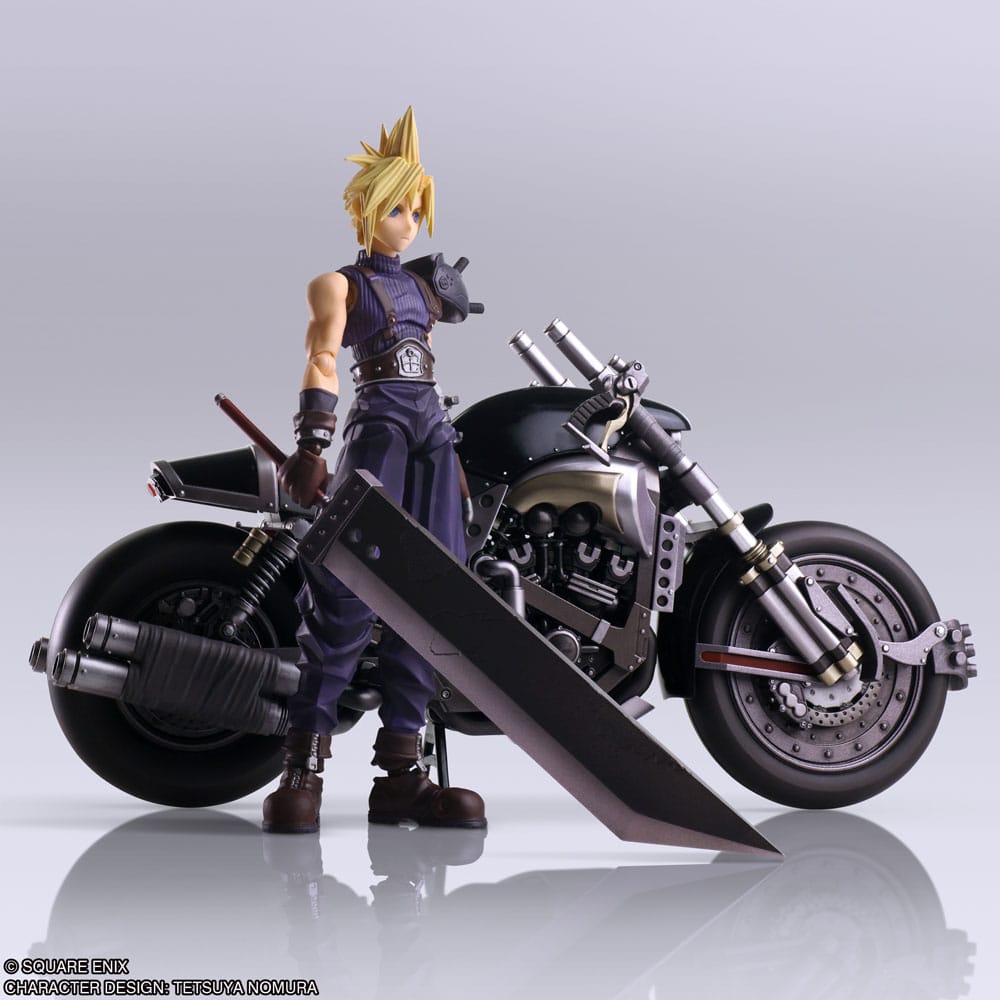 Final Fantasy VII Bring Arts Action Figure and vehicle Cloud Strife & Hardy-Daytona 15 cm 4988601371414