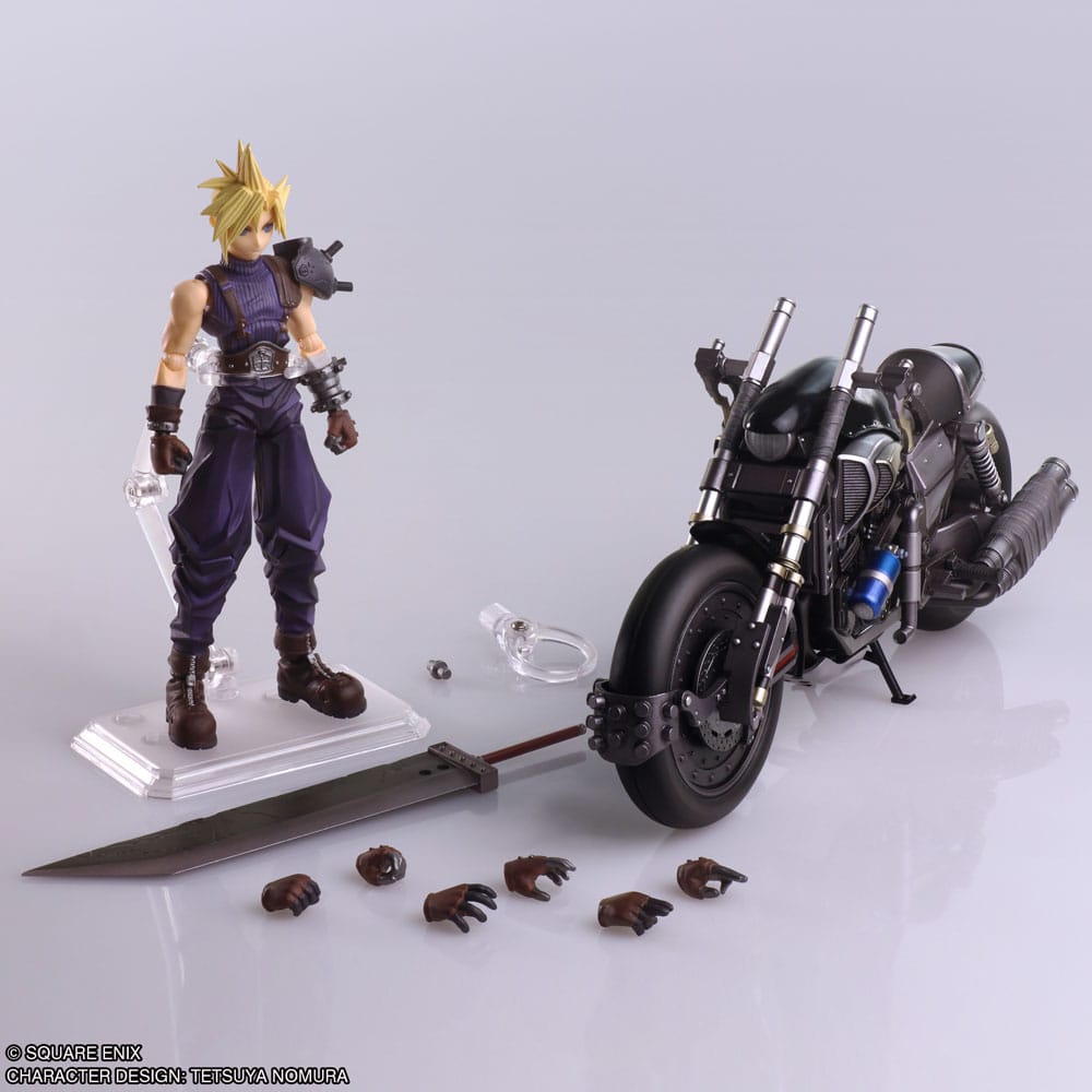 Final Fantasy VII Bring Arts Action Figure and vehicle Cloud Strife & Hardy-Daytona 15 cm 4988601371414